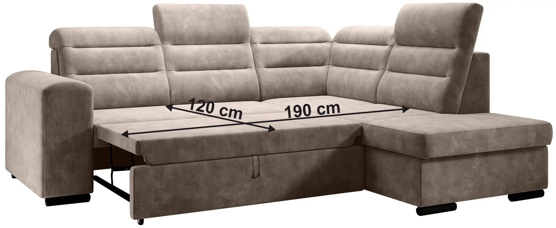 Canapea de colt extensibila Mobhaus Kloudy Roh Right (Taupe) - 3