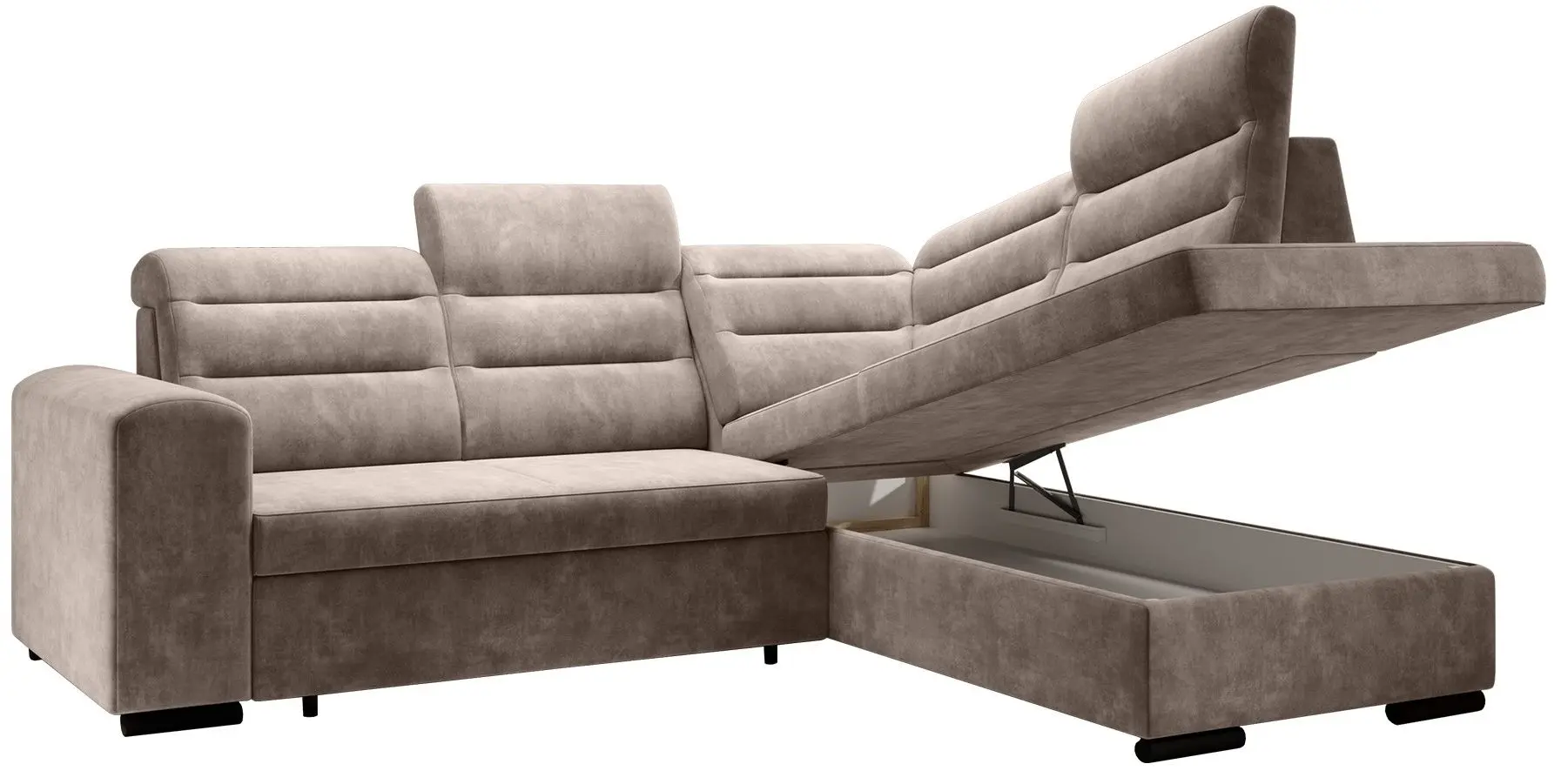 Canapea de colt extensibila Mobhaus Kloudy Roh Right (Taupe) - 4