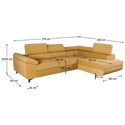 Canapea de colt extensibila Mobhaus Kosmo Roh Right (Mustard) Thumb