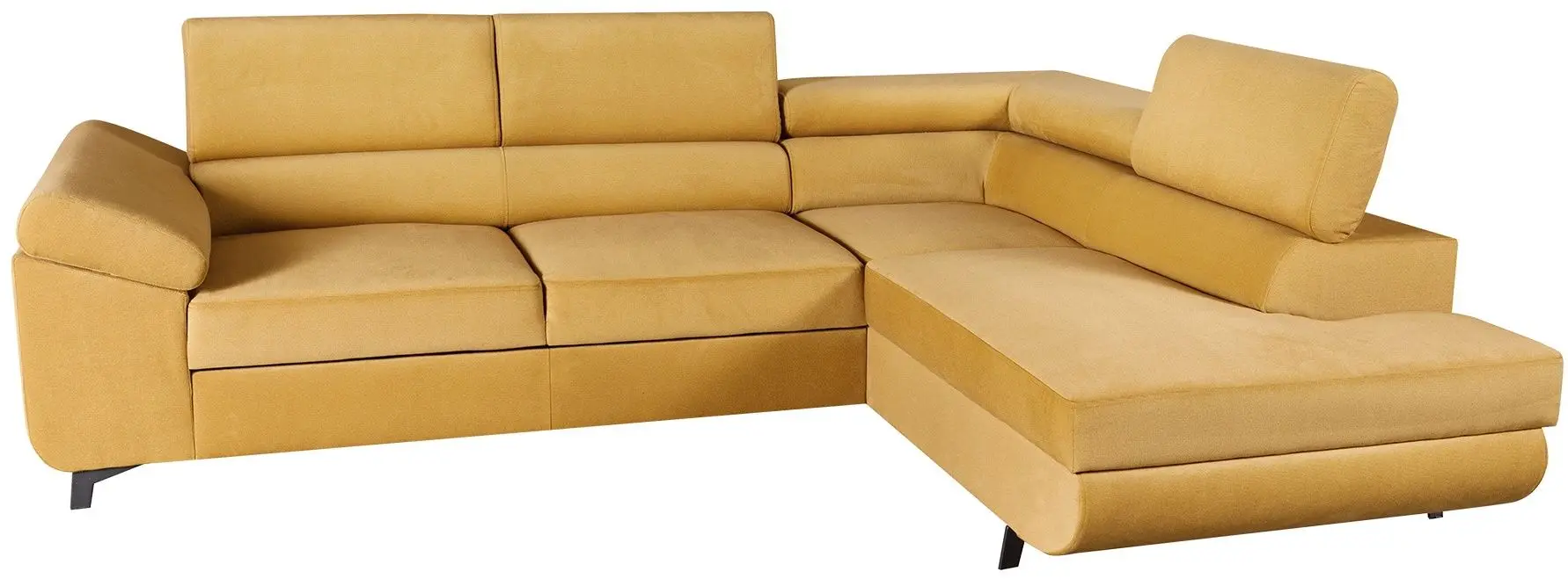Canapea de colt extensibila Mobhaus Kosmo Roh Right (Mustard) - 4
