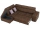 Canapea de colt extensibila Mobhaus Lanza Left (Brown/Light Purple)