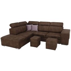 Canapea de colt extensibila Mobhaus Lanza Left (Brown/Light Purple) Thumb