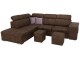 Canapea de colt extensibila Mobhaus Lanza Left (Brown/Light Purple)