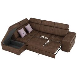 Canapea de colt extensibila Mobhaus Lanza Left (Brown/Light Purple) Thumb