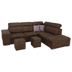 Canapea de colt extensibila Mobhaus Lanza Right (Brown/Light Purple) Thumb