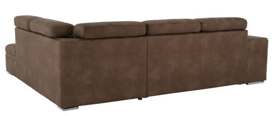 Canapea de colt extensibila Mobhaus Lanza Right (Brown/Light Purple)