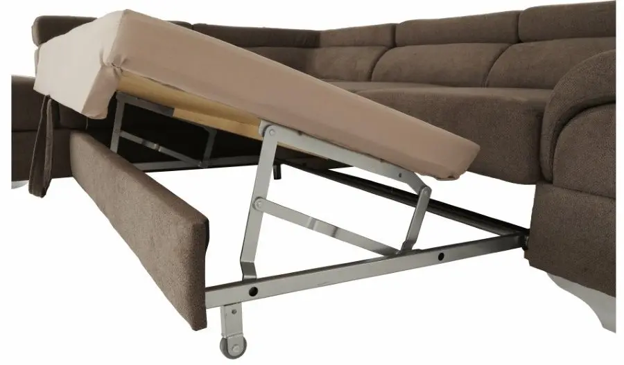 Canapea de colt extensibila Mobhaus Legas Left (Brown) - 7
