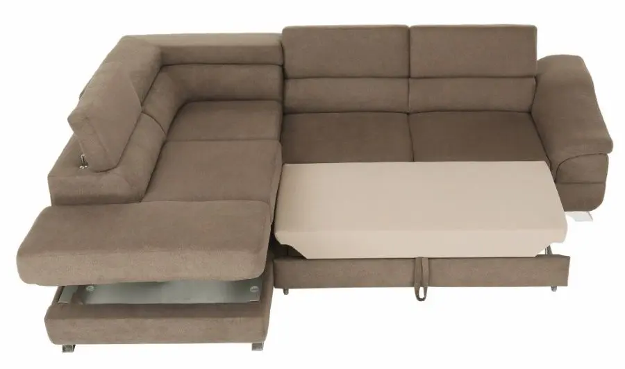 Canapea de colt extensibila Mobhaus Legas Left (Brown) - 6