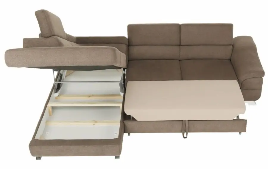 Canapea de colt extensibila Mobhaus Legas Left (Brown) - 5