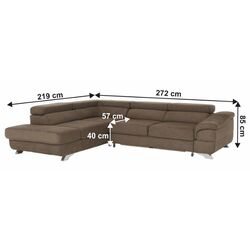 Canapea de colt extensibila Mobhaus Legas Left (Brown) Thumb