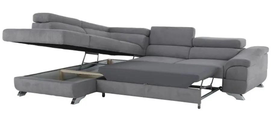 Canapea de colt extensibila Mobhaus Legas Left (Gray) - 7