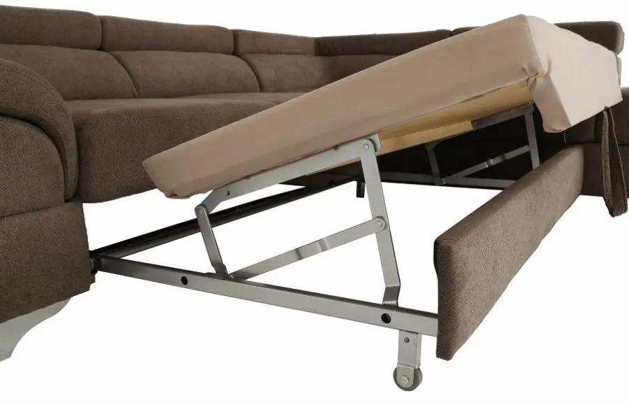 Canapea de colt extensibila Mobhaus Legas Right (Brown) - 6