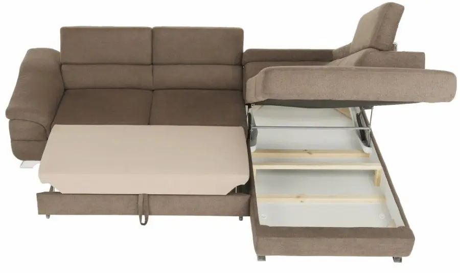 Canapea de colt extensibila Mobhaus Legas Right (Brown) - 4