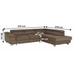 Canapea de colt extensibila Mobhaus Legas Right (Brown) Thumb
