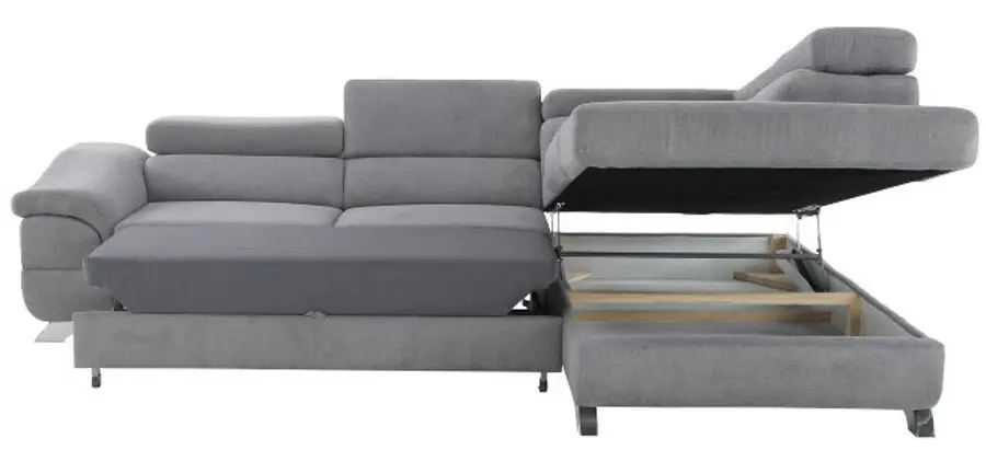 Canapea de colt extensibila Mobhaus Legas Right (Gray) - 8