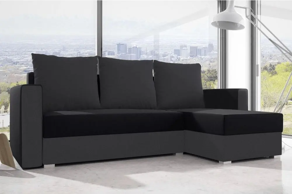 Canapea de colt extensibila Mobhaus Marea (Gray/Black) - 3