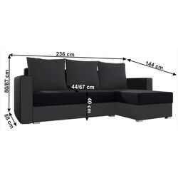 Canapea de colt extensibila Mobhaus Marea (Gray/Black) Thumb