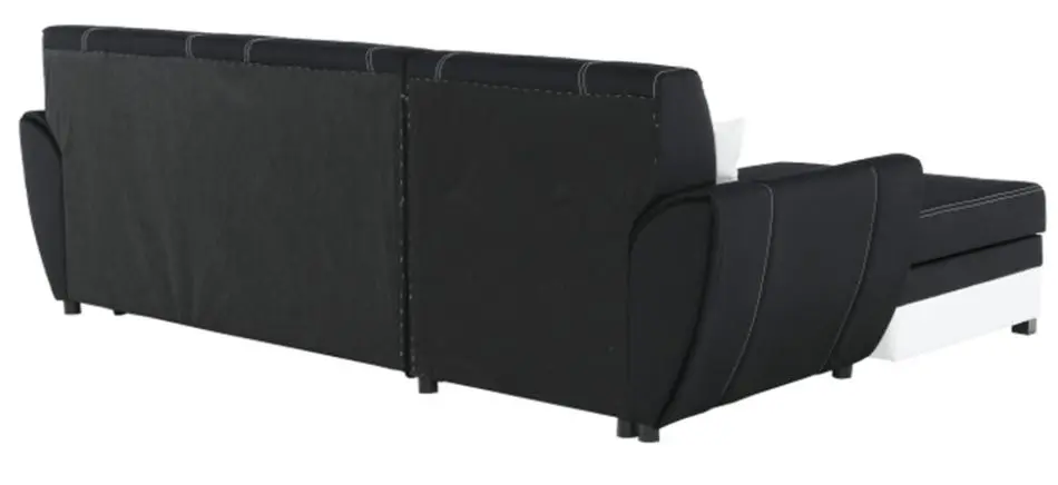 Canapea de colt extensibila Mobhaus Maruti Left (Black/White) - 2