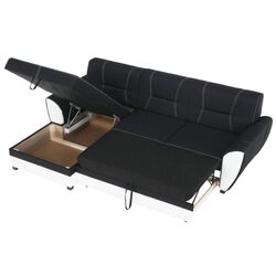 Canapea de colt extensibila Mobhaus Maruti Left (Black/White) Thumb