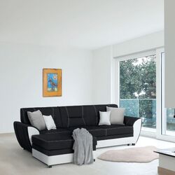 Canapea de colt extensibila Mobhaus Maruti Left (Black/White) Thumb