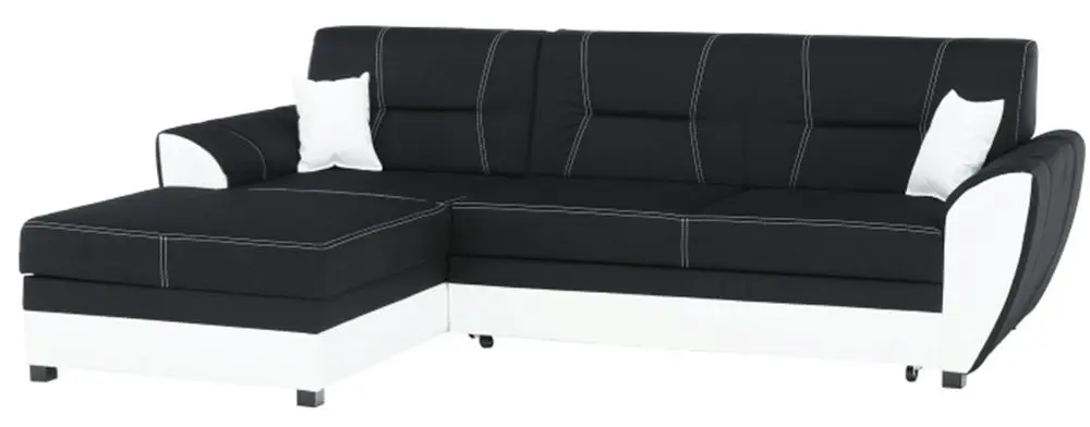 Canapea de colt extensibila Mobhaus Maruti Left (Black/White)
