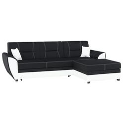 Canapea de colt extensibila Mobhaus Maruti Right (Black/White)
