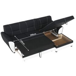 Диван угловой раскладной Mobhaus Maruti Right (Black/White) Thumb