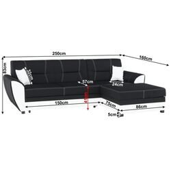 Диван угловой раскладной Mobhaus Maruti Right (Black/White) Thumb