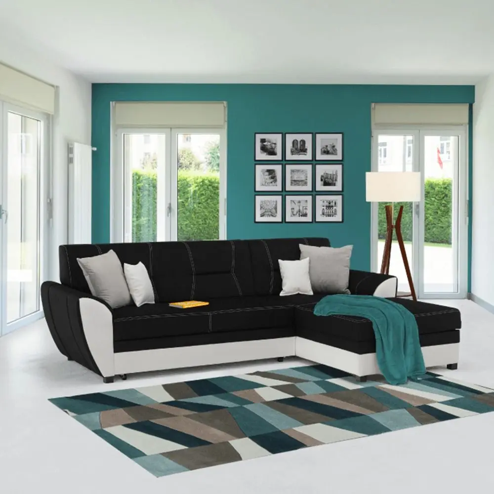 Диван угловой раскладной Mobhaus Maruti Right (Black/White) - 8