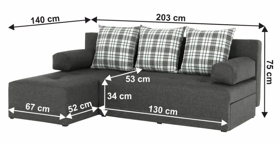 Диван угловой раскладной Mobhaus Mexx Left (Gray)