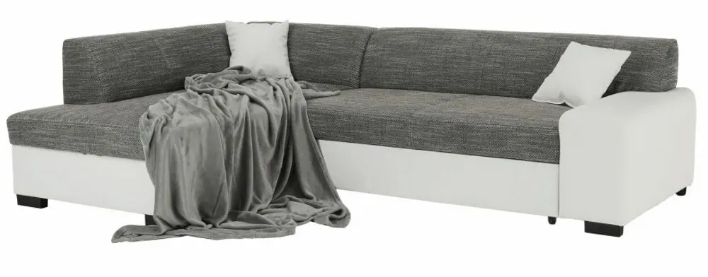 Canapea de colt extensibila Mobhaus Minerva Left (Gray/White) - 6