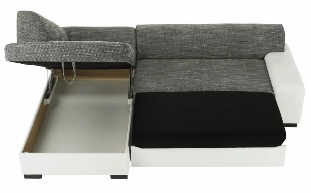 Canapea de colt extensibila Mobhaus Minerva Left (Gray/White) - 15