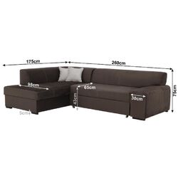 Диван угловой раскладной Mobhaus Minerva New Left (Brown) Thumb