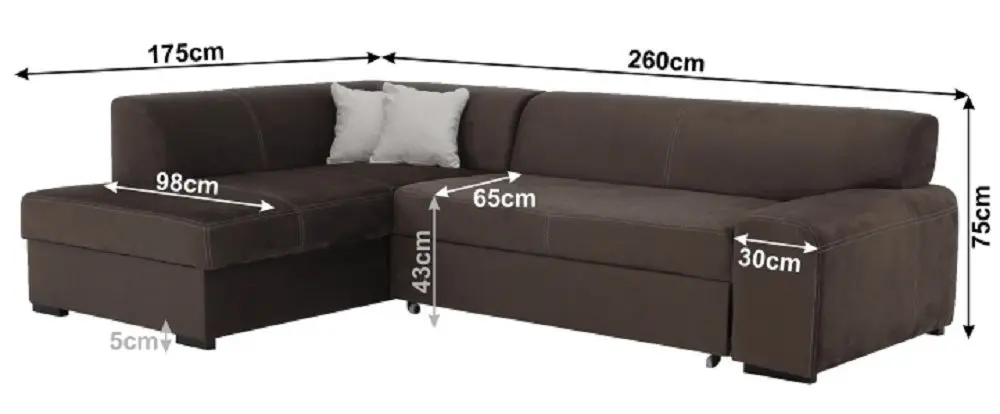 Диван угловой раскладной Mobhaus Minerva New Left (Brown) - 3
