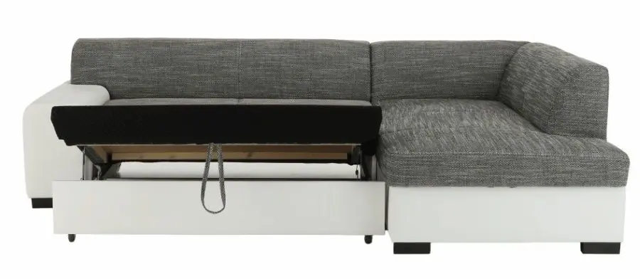 Canapea de colt extensibila Mobhaus Minerva Right (White/Gray) - 3