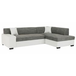 Canapea de colt extensibila Mobhaus Minerva Right (White/Gray)