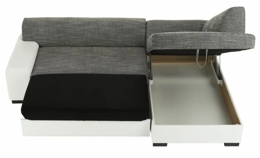 Canapea de colt extensibila Mobhaus Minerva Right (White/Gray) - 7