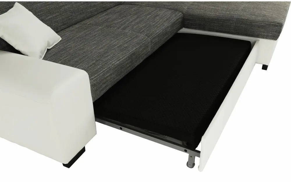 Canapea de colt extensibila Mobhaus Minerva Right (White/Gray) - 8