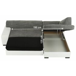 Canapea de colt extensibila Mobhaus Minerva Right (White/Gray) Thumb