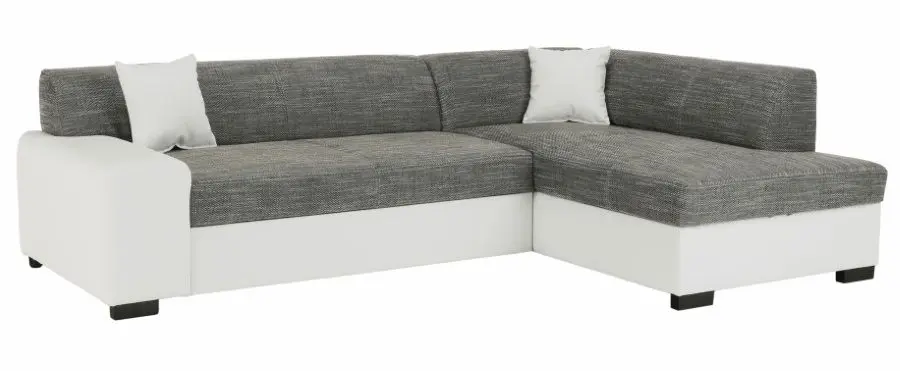 Canapea de colt extensibila Mobhaus Minerva Right (White/Gray)