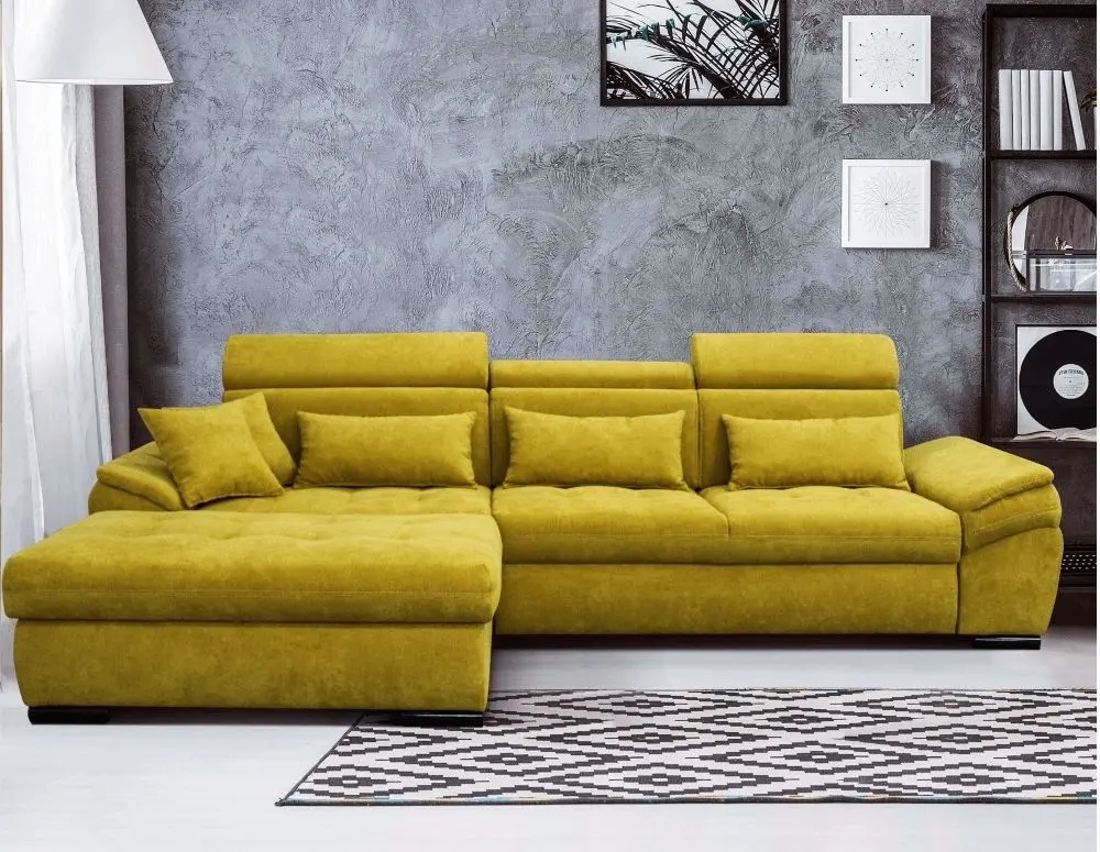 Canapea de colt extensibila Mobhaus Natik New Right (Mustard) - 3