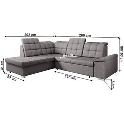 Диван угловой раскладной Mobhaus Oreo Roh Left (Gray-Brown) Thumb