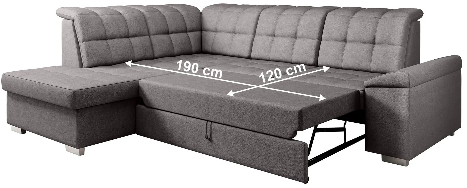 Диван угловой раскладной Mobhaus Oreo Roh Left (Gray-Brown)