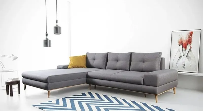 Sectiune canapea extensibila Mobhaus Panos Left (Gray/Mustard) - 4