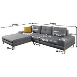 Sectiune canapea extensibila Mobhaus Panos Left (Gray/Mustard) Thumb