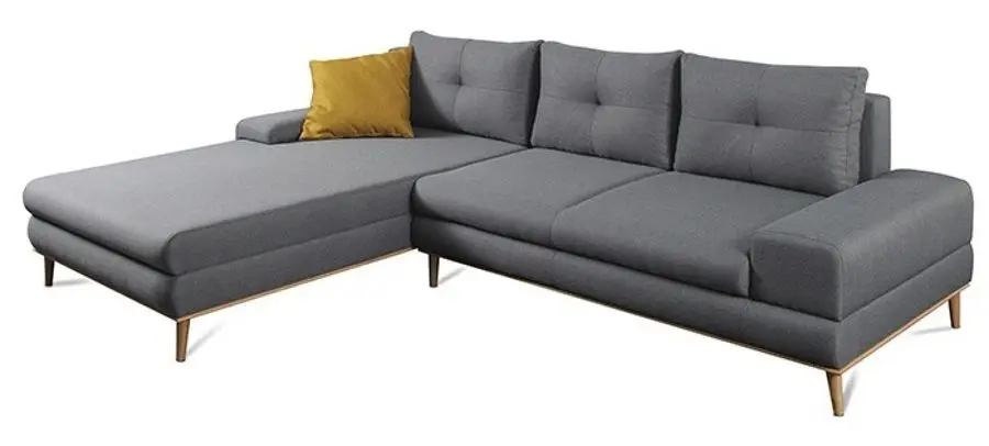 Sectiune canapea extensibila Mobhaus Panos Left (Gray/Mustard)