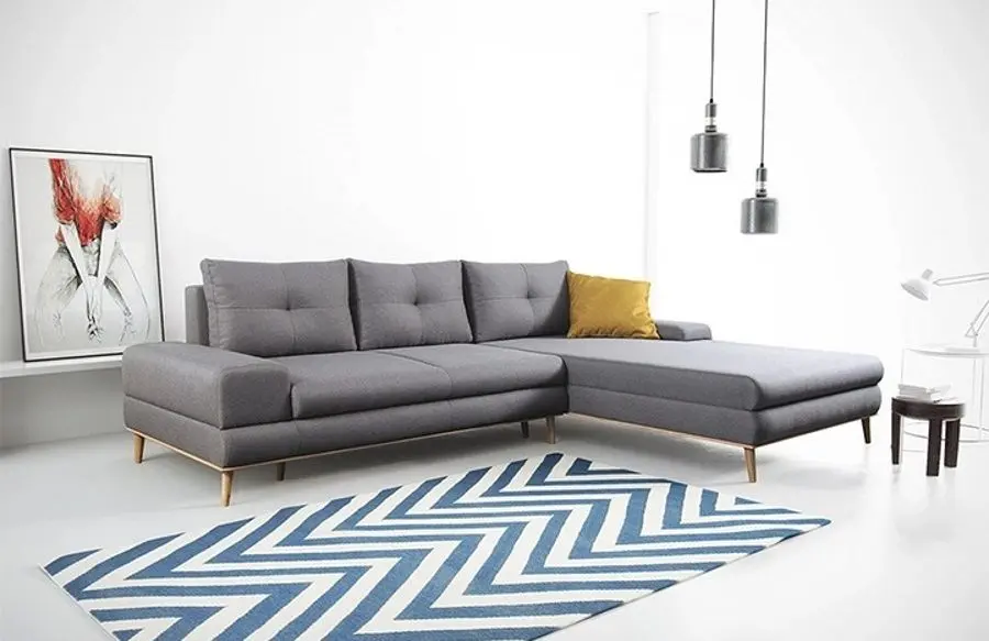 Sectiune canapea extensibila Mobhaus Panos Right (Gray/Mustard) - 4
