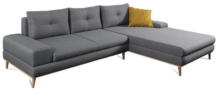 Sectiune canapea extensibila Mobhaus Panos Right (Gray/Mustard)