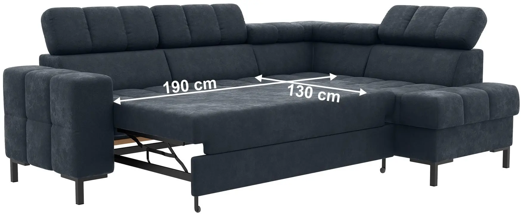 Canapea de colt extensibila Mobhaus Pasat Roh Left (Dark Gray) - 2
