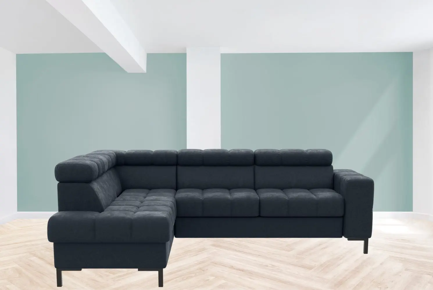 Canapea de colt extensibila Mobhaus Pasat Roh Left (Dark Gray)